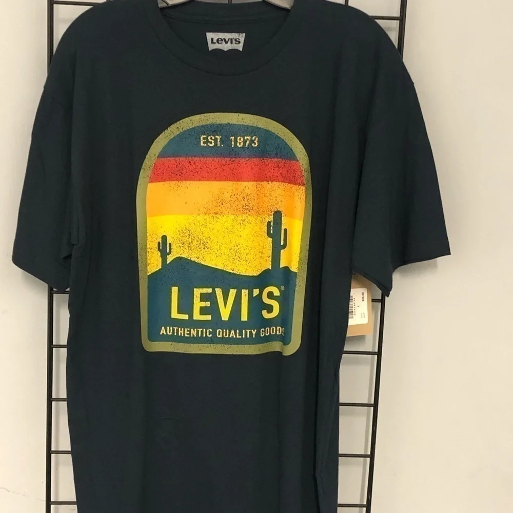 Levi’s t-shirt crewneck navy regular fit s/s L - Picture 1 of 3